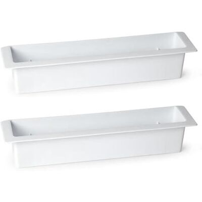 AC Pk de 2 jardineras para Cementerio, plástico, metero, Flores, tumbas, lápidas, nichos, mausoleos, Ligera y Resistente, fácil Limpieza, Fabricada en España (Blanco 36 x 8 cm) AC Pk de 2 jardineras para Cementerio, plástico, metero, Flores, tumbas, lápidas, nichos, mausoleos, Ligera y Resistente, fácil Limpieza, Fabricada en España (Blanco 36 x 8 cm)