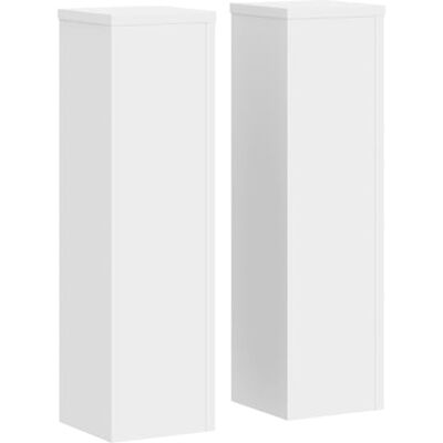 vidaXL Soporte de plantas 2 uds madera ingeniería blanco 17x17x60 cm vidaXL Soporte de plantas 2 uds madera ingeniería blanco 17x17x60 cm