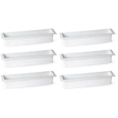 AC Pk de 6 jardineras para Cementerio, plástico, metero, Flores, tumbas, lápidas, nichos, mausoleos, Ligera y Resistente, fácil Limpieza, Fabricada en España (Blanco 36 x 8 cm) AC Pk de 6 jardineras para Cementerio, plástico, metero, Flores, tumbas, lápidas, nichos, mausoleos, Ligera y Resistente, fácil Limpieza, Fabricada en España (Blanco 36 x 8 cm)