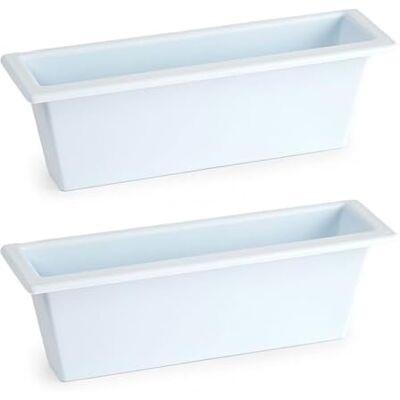 AC Pk de 2 Jardineras de Plástico para Cementerio, Meta Rectangular Resistente para Flores Naturales o Artificiales, Fabricado en España (Blanco 30 cm) AC Pk de 2 Jardineras de Plástico para Cementerio, Meta Rectangular Resistente para Flores Naturales o Artificiales, Fabricado en España (Blanco 30 cm)