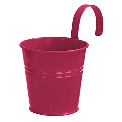 Dehner Maceta Orinal con Banda de Soporte, diámetro de 14 cm, Altura de 14 cm, cinc, Color Rosa Dehner Maceta Orinal con Banda de Soporte, diámetro de 14 cm, Altura de 14 cm, cinc, Color Rosa