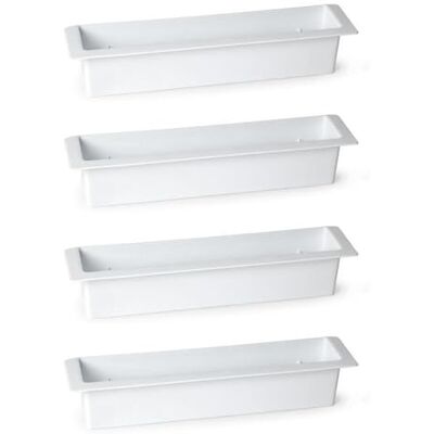 AC Pk de 4 jardineras para Cementerio, plástico, metero, Flores, tumbas, lápidas, nichos, mausoleos, Ligera y Resistente, fácil Limpieza, Fabricada en España (Blanco 36 x 8 cm) AC Pk de 4 jardineras para Cementerio, plástico, metero, Flores, tumbas, lápidas, nichos, mausoleos, Ligera y Resistente, fácil Limpieza, Fabricada en España (Blanco 36 x 8 cm)