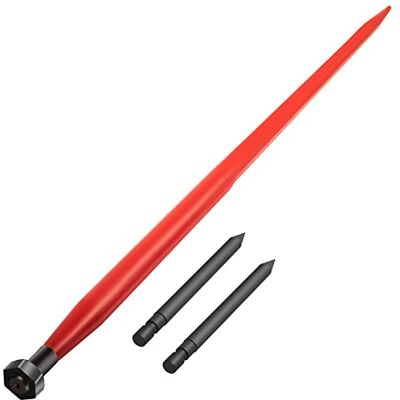 VEVOR Lanza para heno 125cm Carga de 1360kg punta para pacas de conexión rápida Diámetro de 4,5 cm horquillas para pacas con revestimiento rojo, punta para pacas con 2 conos y 2 lanzas estabilizadoras VEVOR Lanza para heno 125cm Carga de 1360kg punta para pacas de conexión rápida Diámetro de 4,5 cm horquillas para pacas con revestimiento rojo, punta para pacas con 2 conos y 2 lanzas estabilizadoras
