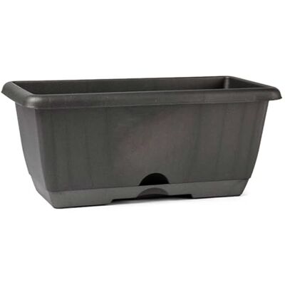 AC Jardinera de plástico para balcón con Plato Integrado Modelo PLFT 8 litros Fabricada en España (Gris Antrita 40 cm) AC Jardinera de plástico para balcón con Plato Integrado Modelo PLFT 8 litros Fabricada en España (Gris Antrita 40 cm)