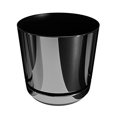 KORAD La Maceta de la Serie Dekor con Plato Adaptado para Interiores Medida 16 cm Modelo 088 Negro Brillante; Fabricado en plástico, Maceta Decorativa con Orificios de Drenaje KORAD La Maceta de la Serie Dekor con Plato Adaptado para Interiores Medida 16 cm Modelo 088 Negro Brillante; Fabricado en plástico, Maceta Decorativa con Orificios de Drenaje