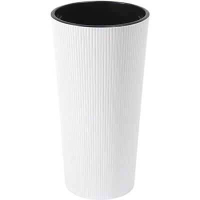 Dehner Maceta Lilia, para Interior, reciclada, diámetro de 25,5 cm, Altura 46,6 cm, plástico, Color Blanco Dehner Maceta Lilia, para Interior, reciclada, diámetro de 25,5 cm, Altura 46,6 cm, plástico, Color Blanco