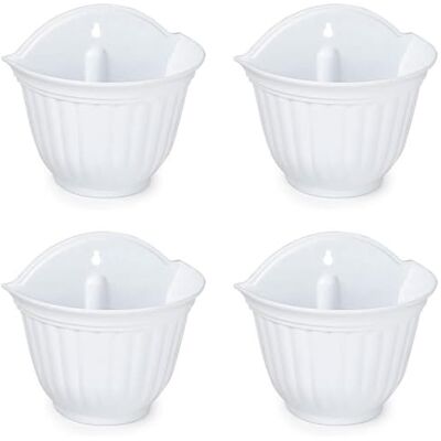 AC Pk de 4 metas de plástico para Pared, Tiesto, metero Colgar, Recipiente para Plantas, Flores, balcón, Porche, hogar, Fabricada en España (Blanco 26 x 29,5 x 19 cm) AC Pk de 4 metas de plástico para Pared, Tiesto, metero Colgar, Recipiente para Plantas, Flores, balcón, Porche, hogar, Fabricada en España (Blanco 26 x 29,5 x 19 cm)