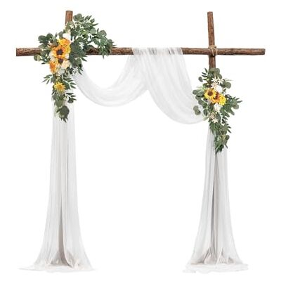 VEVOR Kit de Arco de Flores Artificiales Amarillas para Bodas con Cortinas, 2 Arreglos Florales, 1 Pieza de Cortinas Transparentes, para Decoración de Ramos de Ceremonia, Recepción y Telón de Fondo VEVOR Kit de Arco de Flores Artificiales Amarillas para Bodas con Cortinas, 2 Arreglos Florales, 1 Pieza de Cortinas Transparentes, para Decoración de Ramos de Ceremonia, Recepción y Telón de Fondo