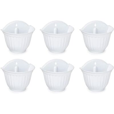 AC Pk de 6 metas de plástico para Pared, Tiesto, metero Colgar, Recipiente para Plantas, Flores, balcón, Porche, hogar, Fabricada en España (Blanco 26 x 29,5 x 19 cm) AC Pk de 6 metas de plástico para Pared, Tiesto, metero Colgar, Recipiente para Plantas, Flores, balcón, Porche, hogar, Fabricada en España (Blanco 26 x 29,5 x 19 cm)