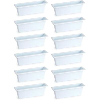AC Pk de 12 Jardineras de Plástico para Cementerio, Meta Rectangular Resistente para Flores Naturales o Artificiales, Fabricado en España (Blanco 30 cm) AC Pk de 12 Jardineras de Plástico para Cementerio, Meta Rectangular Resistente para Flores Naturales o Artificiales, Fabricado en España (Blanco 30 cm)
