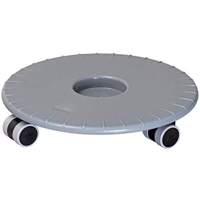 WAGNER Soporte con Ruedas para Plantas Flat Ø 30 x 6 cm I Soporte con Ruedas para Plantas para Exteriores + Interiores I Plástico ABS, Gris, Repelente al Agua I Capacidad de Carga 80 kg WAGNER Soporte con Ruedas para Plantas Flat Ø 30 x 6 cm I Soporte con Ruedas para Plantas para Exteriores + Interiores I Plástico ABS, Gris, Repelente al Agua I Capacidad de Carga 80 kg