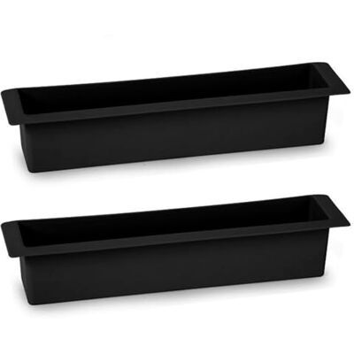 AC Pk de 2 jardineras para Cementerio, plástico, metero, Flores, tumbas, lápidas, nichos, mausoleos, Ligera y Resistente, fácil Limpieza, Fabricada en España (Negro 36 x 8 cm) AC Pk de 2 jardineras para Cementerio, plástico, metero, Flores, tumbas, lápidas, nichos, mausoleos, Ligera y Resistente, fácil Limpieza, Fabricada en España (Negro 36 x 8 cm)