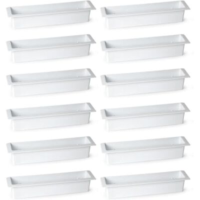 AC Pk de 12 jardineras para Cementerio, plástico, metero, Flores, tumbas, lápidas, nichos, mausoleos, Ligera y Resistente, fácil Limpieza, Fabricada en España (Blanco 36 x 8 cm) AC Pk de 12 jardineras para Cementerio, plástico, metero, Flores, tumbas, lápidas, nichos, mausoleos, Ligera y Resistente, fácil Limpieza, Fabricada en España (Blanco 36 x 8 cm)