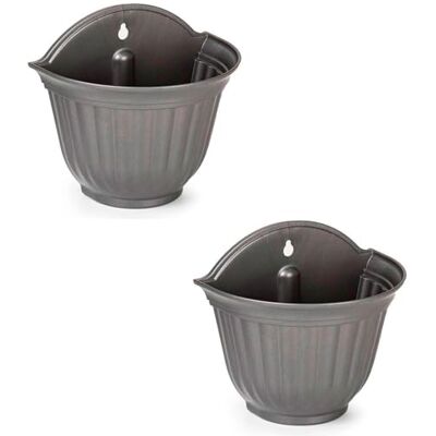 AC Pk de 2 metas de plástico para Pared, metero, Tiesto Colgar, Recipiente para Plantas, Flores, balcón, Porche, hogar, Fabricada en España (Antrita 26 x 29,5 x 19 cm) AC Pk de 2 metas de plástico para Pared, metero, Tiesto Colgar, Recipiente para Plantas, Flores, balcón, Porche, hogar, Fabricada en España (Antrita 26 x 29,5 x 19 cm)