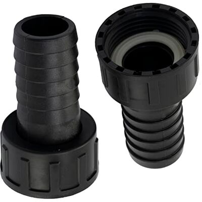 AERZETIX Juego de 2 Racor hembra acanalado recto 1'' x 25mm con tuerca rosca interior adaptador conector sistema circuito de irrigación riego bomba en plástico color negro AERZETIX Juego de 2 Racor hembra acanalado recto 1'' x 25mm con tuerca rosca interior adaptador conector sistema circuito de irrigación riego bomba en plástico color negro