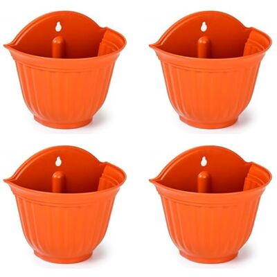 AC Pk de 4 metas de plástico para Pared, metero, Tiesto de Colgar, Recipiente para Plantas, Flores, balcón, Porche, hogar, Fabricada en España (Marrón 26 x 29,5 x 19 cm) AC Pk de 4 metas de plástico para Pared, metero, Tiesto de Colgar, Recipiente para Plantas, Flores, balcón, Porche, hogar, Fabricada en España (Marrón 26 x 29,5 x 19 cm)