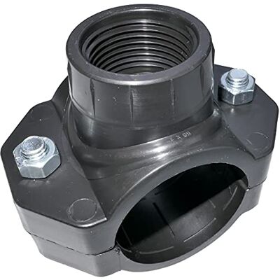 AERZETIX Collarín de toma para tuberías Ø50x1'' con 2 pernos abrazadera de derivación para tubos secundarios racor plástico para manguera de agua con rosca hembra AERZETIX Collarín de toma para tuberías Ø50x1'' con 2 pernos abrazadera de derivación para tubos secundarios racor plástico para manguera de agua con rosca hembra