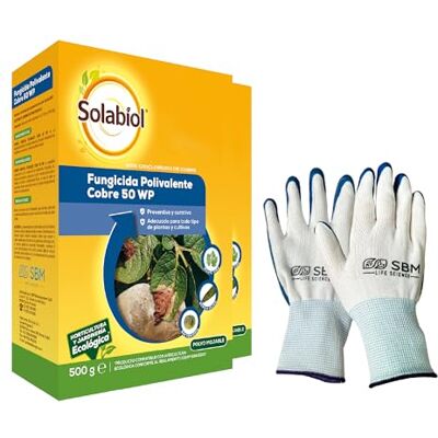 Solabiol Fungicida de Cobre ecológico para Plantas 100% orgánico Acción preventiva y curativa, Pack de 2 de 500gr Solabiol Fungicida de Cobre ecológico para Plantas 100% orgánico Acción preventiva y curativa, Pack de 2 de 500gr