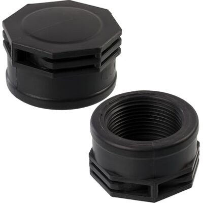 AERZETIX Juego de 2 Tapones Hembra 1 1/4" para Atornillar en Polietileno para Manguera de Riego Sistema de Goteo Presión Máx 10 Bar Racor Circuito Tapa Irrigación Negro AERZETIX Juego de 2 Tapones Hembra 1 1/4" para Atornillar en Polietileno para Manguera de Riego Sistema de Goteo Presión Máx 10 Bar Racor Circuito Tapa Irrigación Negro