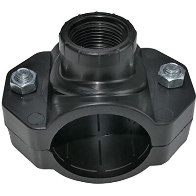 AERZETIX C51891 Collarín de toma para tuberías Ø50x3/4'' con 2 pernos abrazadera de derivación para tubos secundarios racor plástico para manguera de agua con rosca hembra AERZETIX C51891 Collarín de toma para tuberías Ø50x3/4'' con 2 pernos abrazadera de derivación para tubos secundarios racor plástico para manguera de agua con rosca hembra