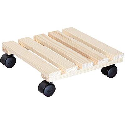 WAGNER Soporte con Ruedas para Plantas PALETTI 29 x 29 x 8 cm I Base para Plantas con Ruedas de Interiores I Madera Maciza con Certificado FSC®, Natural I Capacidad de Carga 100 kg WAGNER Soporte con Ruedas para Plantas PALETTI 29 x 29 x 8 cm I Base para Plantas con Ruedas de Interiores I Madera Maciza con Certificado FSC®, Natural I Capacidad de Carga 100 kg