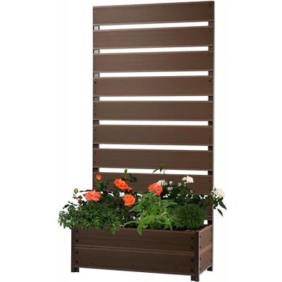dobar Macetero XXL de WPC con Alta protección Visual de celosía Jardinera Grande Ideal para Balcones y terrazas 72 x 33 x 137 cm Gris Plata, Gris, marrón Oscuro dobar Macetero XXL de WPC con Alta protección Visual de celosía Jardinera Grande Ideal para Balcones y terrazas 72 x 33 x 137 cm Gris Plata, Gris, marrón Oscuro