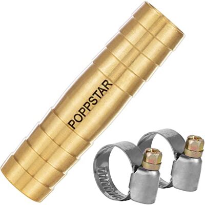 POPPSTAR Conector de manguera de latón de 1/2 pulgada con 2 abrazaderas de acero inoxidable para manguera de jardín de 1/2 pulgada (12,7 mm) POPPSTAR Conector de manguera de latón de 1/2 pulgada con 2 abrazaderas de acero inoxidable para manguera de jardín de 1/2 pulgada (12,7 mm)
