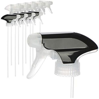 com-four ® 10x Accesorio de pulverización para Botellas de pulverización Cabezal de pulverización de plástico Reciclado (Transparente/Negro) com-four ® 10x Accesorio de pulverización para Botellas de pulverización Cabezal de pulverización de plástico Reciclado (Transparente/Negro)