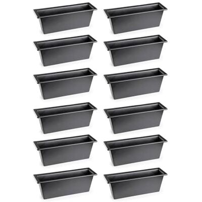 AC Pk de 12 Jardineras de Plástico para Cementerio, Meta Rectangular Resistente para Flores Naturales o Artificiales, Fabricado en España (Negro 30 cm) AC Pk de 12 Jardineras de Plástico para Cementerio, Meta Rectangular Resistente para Flores Naturales o Artificiales, Fabricado en España (Negro 30 cm)