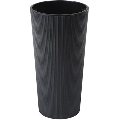 Dehner Maceta Lilia, para Interior, reciclada, diámetro Aprox. 25,5 cm, Altura 46,6 cm, plástico, Antracita Dehner Maceta Lilia, para Interior, reciclada, diámetro Aprox. 25,5 cm, Altura 46,6 cm, plástico, Antracita