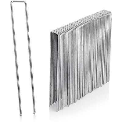 GardenMate 50 Grapas de sujeción GALVANIZADAS de Alambre de Acero Longitud 250 mm, Ancho 25 mm, Ø 4,1 mm, Cabeza Plana para Suelos Extremadamente Duros GardenMate 50 Grapas de sujeción GALVANIZADAS de Alambre de Acero Longitud 250 mm, Ancho 25 mm, Ø 4,1 mm, Cabeza Plana para Suelos Extremadamente Duros