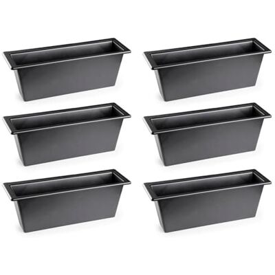 AC Pk de 6 Jardineras de Plástico para Cementerio, Meta Rectangular Resistente para Flores Naturales o Artificiales, Fabricado en España (Negro 30 cm) AC Pk de 6 Jardineras de Plástico para Cementerio, Meta Rectangular Resistente para Flores Naturales o Artificiales, Fabricado en España (Negro 30 cm)