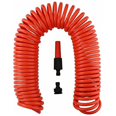 Black & Decker Manguera flexible de jardín – 15 metros – Manguera espiral – Incluye accesorios – Naranja Black & Decker Manguera flexible de jardín – 15 metros – Manguera espiral – Incluye accesorios – Naranja