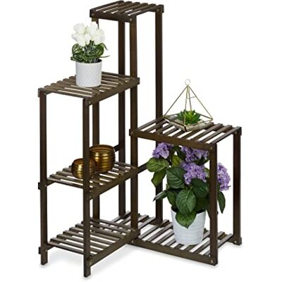 Relaxdays Estante Estantería Plantas Interior Bambú, Soporte Macetas 6 Baldas, Portamacetas Esquinas, 101x62x62cm, Marrón Oscuro, 101x62x62 cm Relaxdays Estante Estantería Plantas Interior Bambú, Soporte Macetas 6 Baldas, Portamacetas Esquinas, 101x62x62cm, Marrón Oscuro, 101x62x62 cm