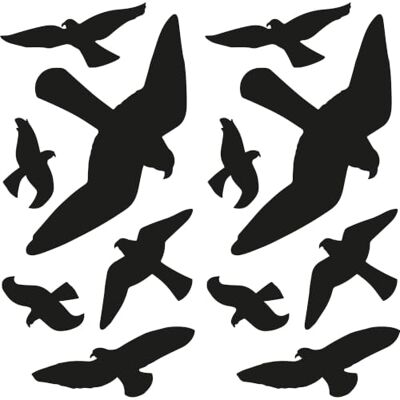 dobar ® Juego de 12 pegatinas de protección contra impactos de pájaros, color negro en 5 tamaños y formas, pegatinas para ventanas de ventanas, protección contra colisiones de pájaros dobar ® Juego de 12 pegatinas de protección contra impactos de pájaros, color negro en 5 tamaños y formas, pegatinas para ventanas de ventanas, protección contra colisiones de pájaros