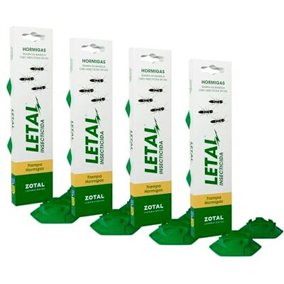 Zotal Trampa para Hormigas LETAL – Pack 4 Unidades (Cada Estuche Contiene 2 Unidades) Cebo Insecticida en Gel Eliminación Rápida, Eficaz y Duradera Interior y Exterior Fácil de Usar Zotal Trampa para Hormigas LETAL – Pack 4 Unidades (Cada Estuche Contiene 2 Unidades) Cebo Insecticida en Gel Eliminación Rápida, Eficaz y Duradera Interior y Exterior Fácil de Usar