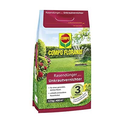 Compo Abono para césped con herbicida – Fertilizante para césped para la Primavera – 12 kg para 400 m² Compo Abono para césped con herbicida – Fertilizante para césped para la Primavera – 12 kg para 400 m²