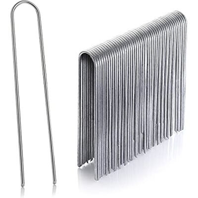 GardenMate 50 Grapas de sujeción GALVANIZADAS de Alambre de Acero Longitud 200 mm, Ancho 25 mm, Ø 3,8 mm, Cabeza Redonda para Suelos Extremadamente Duros GardenMate 50 Grapas de sujeción GALVANIZADAS de Alambre de Acero Longitud 200 mm, Ancho 25 mm, Ø 3,8 mm, Cabeza Redonda para Suelos Extremadamente Duros