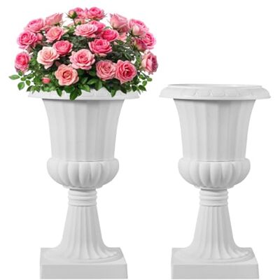 VEVOR Maceta de Urna de Plástico, 40 x 67 cm, 2 Piezas, Maceta Clásica para Interiores, Exteriores, Bodas, Fiestas, Eventos, Escenarios, Entradas, Pasillos, Jardines, Balcones, y Patios, Blanco VEVOR Maceta de Urna de Plástico, 40 x 67 cm, 2 Piezas, Maceta Clásica para Interiores, Exteriores, Bodas, Fiestas, Eventos, Escenarios, Entradas, Pasillos, Jardines, Balcones, y Patios, Blanco