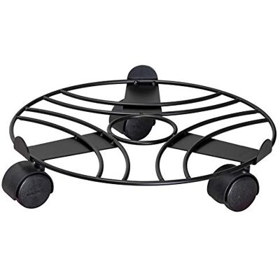 WAGNER Soporte con Ruedas para Plantas Black Edition Ø 30 x 6,5 cm I para Uso de Interior I Carrito para Flores de Acero, Recubierto de Negro I con Borde I Capacidad de Carga 60 kg WAGNER Soporte con Ruedas para Plantas Black Edition Ø 30 x 6,5 cm I para Uso de Interior I Carrito para Flores de Acero, Recubierto de Negro I con Borde I Capacidad de Carga 60 kg