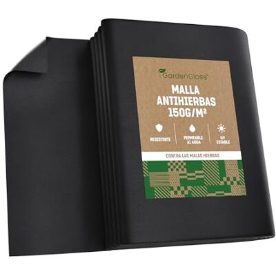 GardenGloss 20m² Premium Tela Antihierba contra Las Malas Hierbas 150g/m² Extra Fuerte Mallas Antihierba Resistente al Desgaste 50g/m² Alta estabilización UV (10m x 2m, Tela Plisada) GardenGloss 20m² Premium Tela Antihierba contra Las Malas Hierbas 150g/m² Extra Fuerte Mallas Antihierba Resistente al Desgaste 50g/m² Alta estabilización UV (10m x 2m, Tela Plisada)