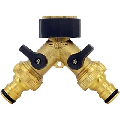 Hydrogarden Válvula de Doble Salida para Grifo y Manguera de jardín, Distribuidor y Adaptador de Agua y Conector 2 vías, Adaptador de Divisor de Grifo para Jardín/Cochera Hydrogarden Válvula de Doble Salida para Grifo y Manguera de jardín, Distribuidor y Adaptador de Agua y Conector 2 vías, Adaptador de Divisor de Grifo para Jardín/Cochera
