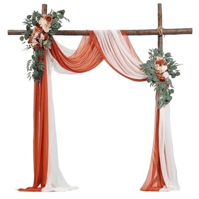 VEVOR Kit de Arcos de Flores Artificiales Naranja para Bodas, con Cortinas, 2 Piezas de Arreglos Florales, 2 Piezas de Cortinas Transparentes, para Ramos de Ceremonia, Decoración de Fondo de Recepción VEVOR Kit de Arcos de Flores Artificiales Naranja para Bodas, con Cortinas, 2 Piezas de Arreglos Florales, 2 Piezas de Cortinas Transparentes, para Ramos de Ceremonia, Decoración de Fondo de Recepción