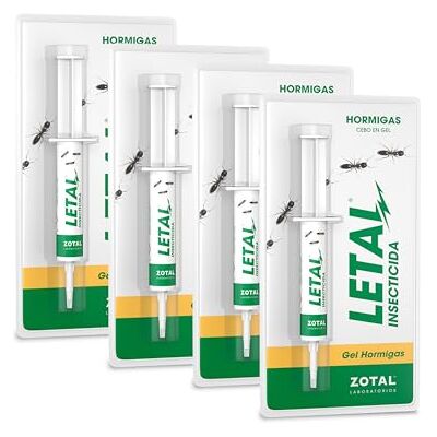 Zotal Pack 4 Unidades Gel Anti Hormigas Insecticida en Jeringuilla Efecto Retardado para Eliminar Colonias y Nidos Zotal Pack 4 Unidades Gel Anti Hormigas Insecticida en Jeringuilla Efecto Retardado para Eliminar Colonias y Nidos