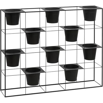 Dehner Estantería con macetas, Resistente a Las heladas, para Interior y Exterior, Aprox. 100 x 80 x 20 cm, Hierro/Chapa, Color Negro Dehner Estantería con macetas, Resistente a Las heladas, para Interior y Exterior, Aprox. 100 x 80 x 20 cm, Hierro/Chapa, Color Negro