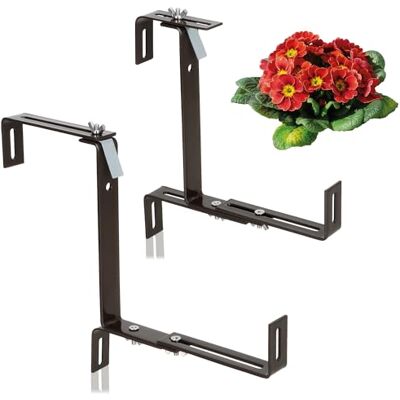 com-four ® 2X Soportes para jardineras Premium para balaustradas Fijación flexible de acero inoxidable inoxidable para jardineras Sin taladrar com-four ® 2X Soportes para jardineras Premium para balaustradas Fijación flexible de acero inoxidable inoxidable para jardineras Sin taladrar