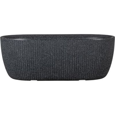 SCHEURICH Linetto Cuenco Ovalado, Maceta Redonda, Color Negro Piedra, Fabricado con plástico Reciclado, Uso en Exteriores SCHEURICH Linetto Cuenco Ovalado, Maceta Redonda, Color Negro Piedra, Fabricado con plástico Reciclado, Uso en Exteriores