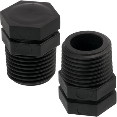 AERZETIX Juego de 5 Tapones Macho 1/2" para Atornillar en Polietileno para Manguera de Riego Sistema de Goteo Presión Máxima 10 Bar Racor Circuito Tapa Irrigación Negro AERZETIX Juego de 5 Tapones Macho 1/2" para Atornillar en Polietileno para Manguera de Riego Sistema de Goteo Presión Máxima 10 Bar Racor Circuito Tapa Irrigación Negro