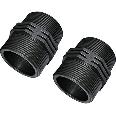 AERZETIX Juego de 2 Racor Igual con Conexión Roscada en Plástico Doble Rosca Macho/Macho 2"x2" PN 6 Bares Racores de Compresión para Atornillar AERZETIX Juego de 2 Racor Igual con Conexión Roscada en Plástico Doble Rosca Macho/Macho 2"x2" PN 6 Bares Racores de Compresión para Atornillar