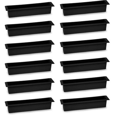 AC Pk de 12 jardineras para Cementerio, plástico, metero, Flores, tumbas, lápidas, nichos, mausoleos, Ligera y Resistente, fácil Limpieza, Fabricada en España (Negro 36 x 8 cm) AC Pk de 12 jardineras para Cementerio, plástico, metero, Flores, tumbas, lápidas, nichos, mausoleos, Ligera y Resistente, fácil Limpieza, Fabricada en España (Negro 36 x 8 cm)